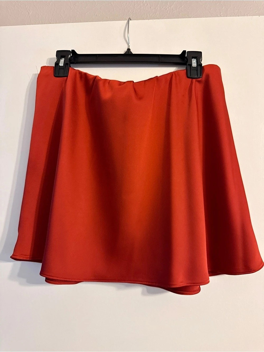 Gianni Bini Charlie Satin High Rise A-Line Slip Mini Skirt Red Large